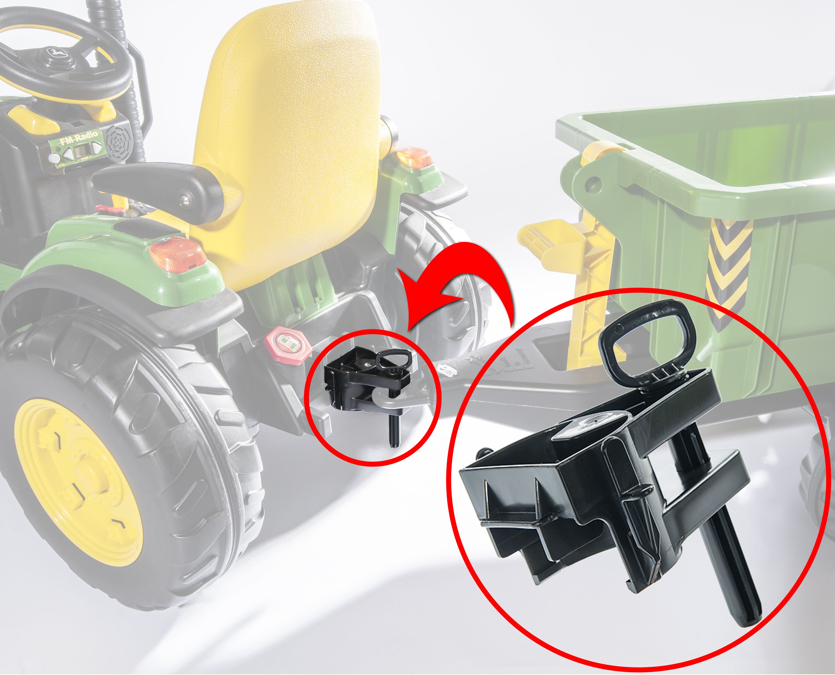 Druppelen Tol Halve cirkel rolly toys-adapter compatibel met Peg Perego-tractoren