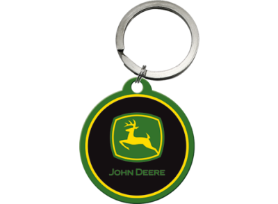 Rund nyckelbricka med John Deere logo