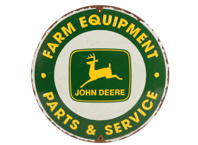 Okrągła blaszana tabliczka „Parts & Service” (Części i obsługa serwisowa)